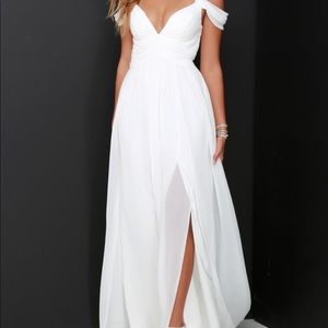 Lulus Ocean of Elegance Ivory Maxi Dress